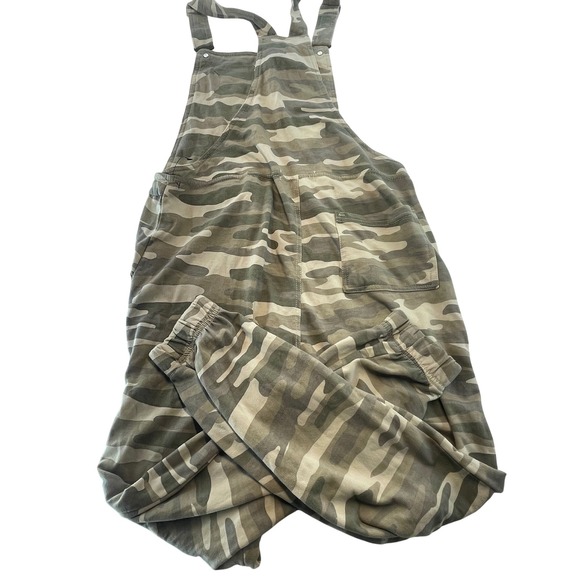 Womens Camouflage Overalls Utility L Jumpsuit Drawstring Casual Military Print - Picture 2 of 11